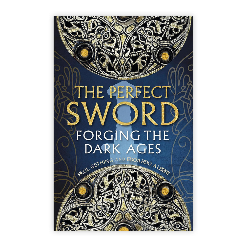 A book cover against a plain white background. The book has photographs of dark age ornate metalwork against a navy blue.