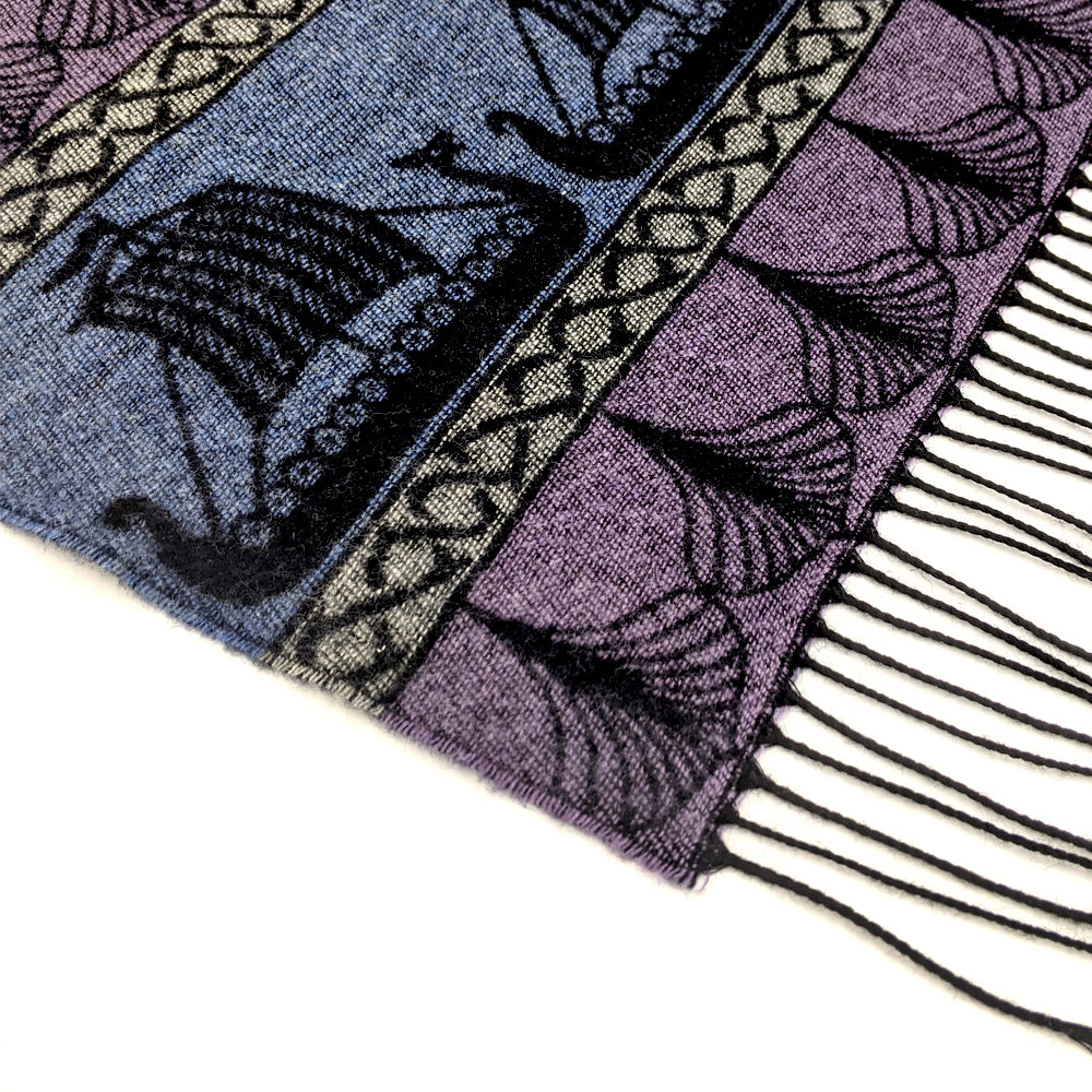 Viking Ships Purple Scarf