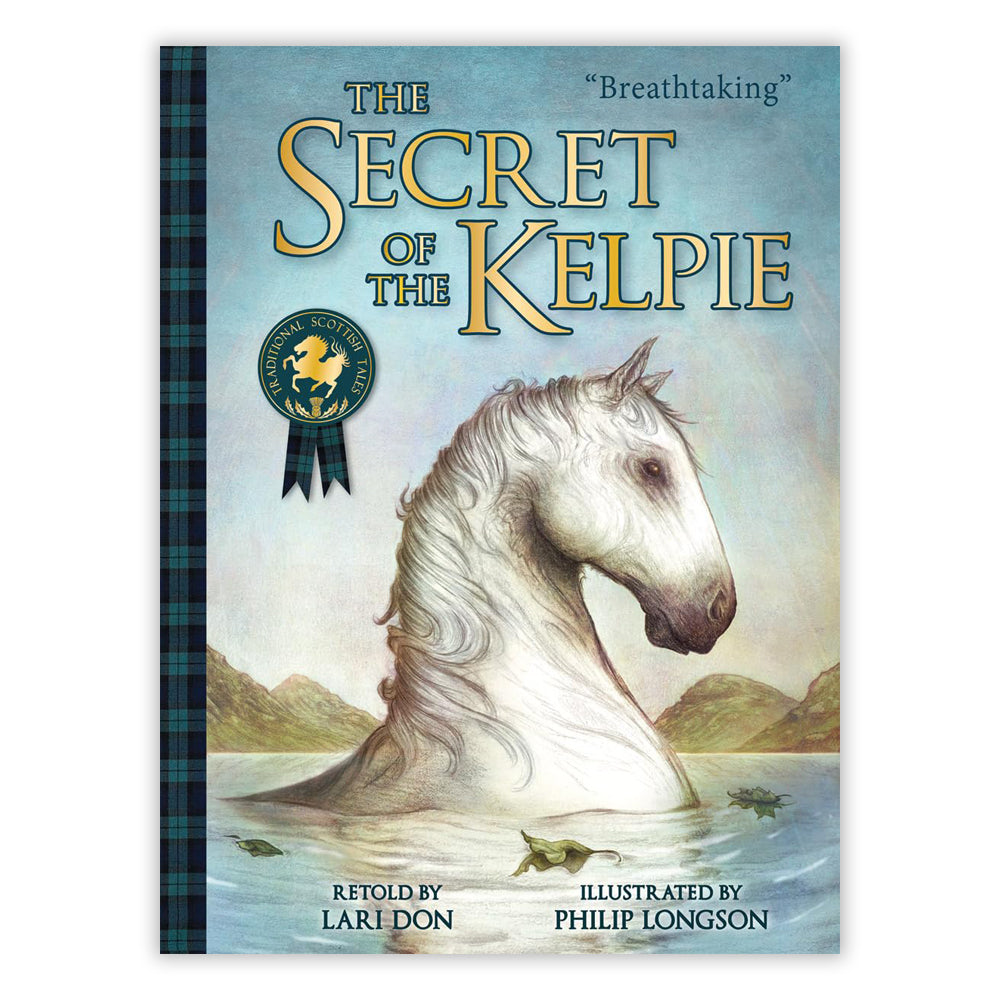 Book cover with an illustration of a horse's head emerging from a loch.