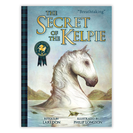 Book cover with an illustration of a horse's head emerging from a loch.