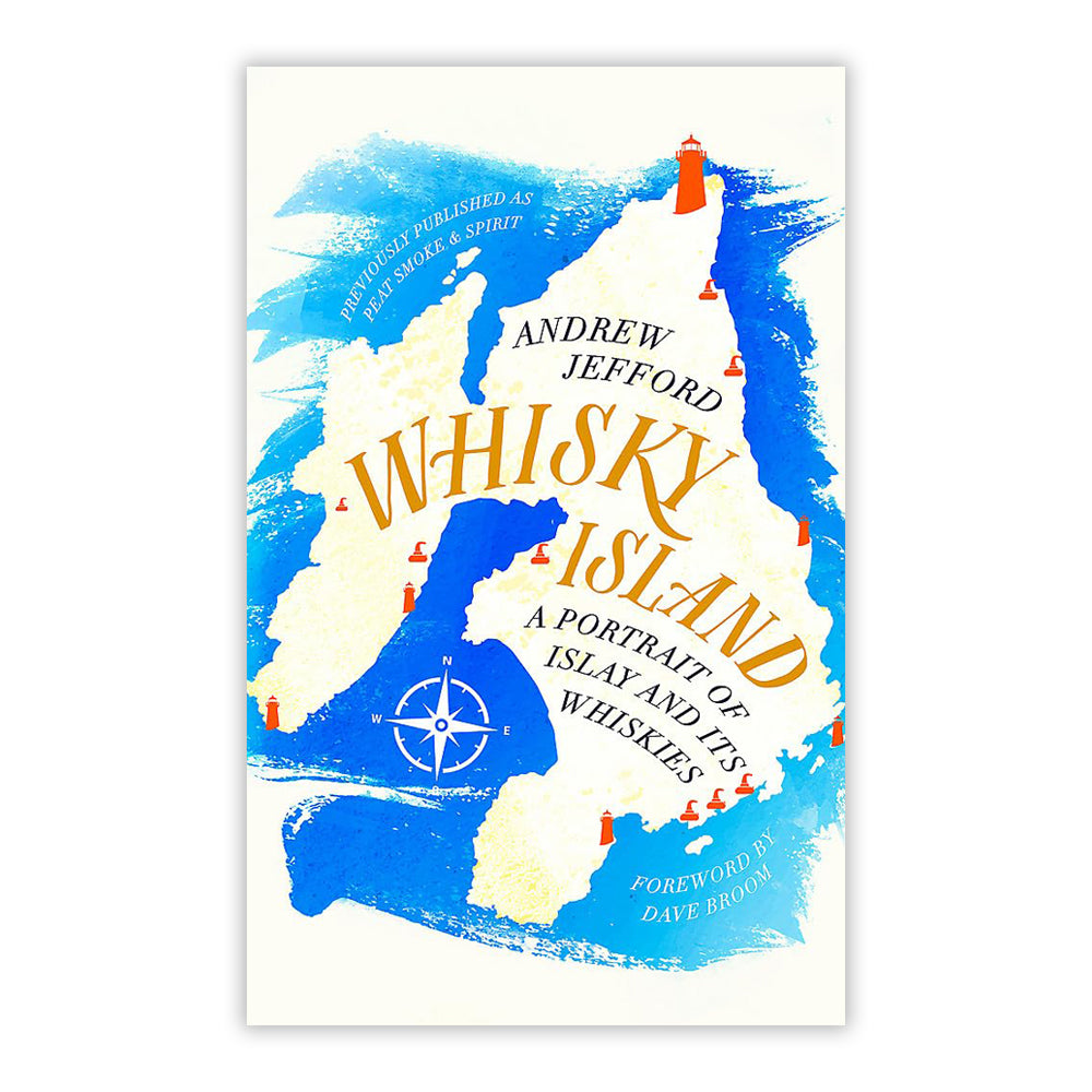 Book cover with an illustration of the Scottish island Islay.