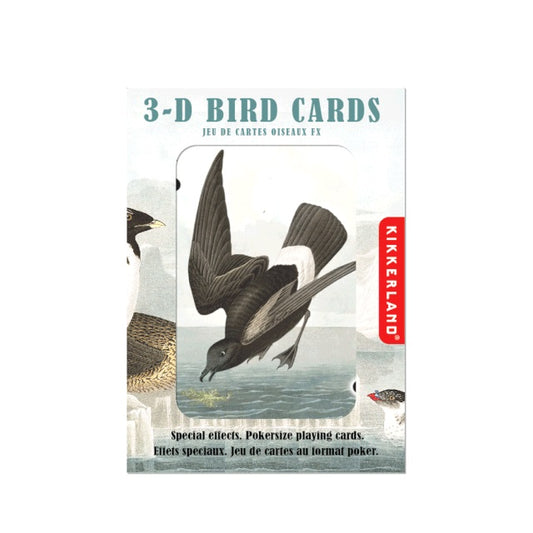 A pack of cards with artwork by John James Audubon showing a bird diving into water.