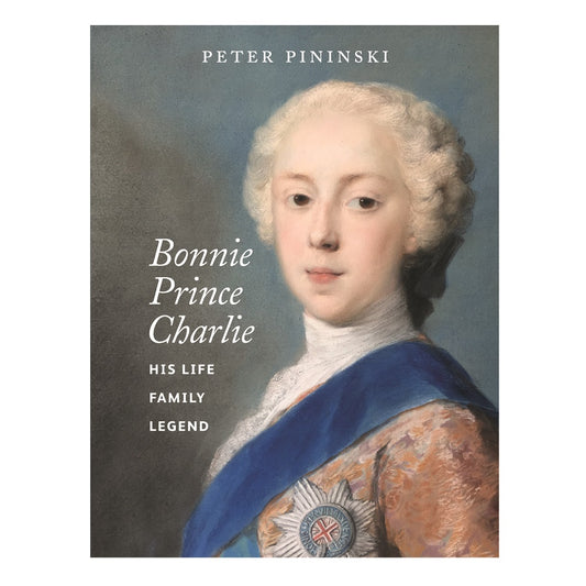 Book cover with a painted portrait of Bonnie Prince Charlie.