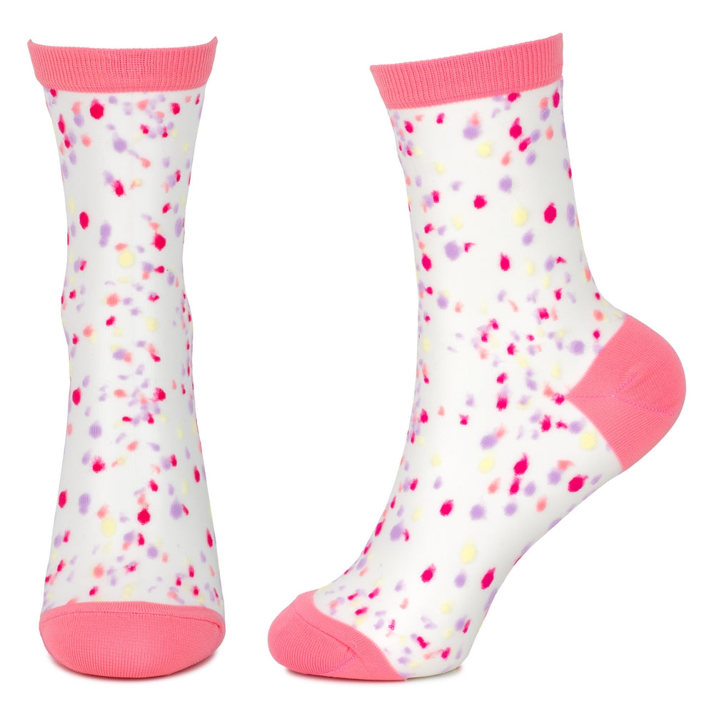 Sheer Speckle Socks - Pink